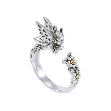 Sterling Silver Fairy Ring with Gemstone Flowers TRI1641 - Jewelry